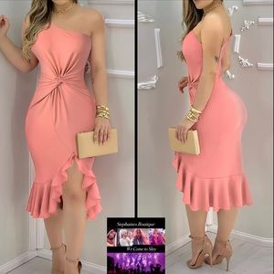 Ruffle Dress Trim One Shoulder 💕